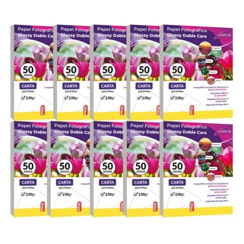 Papel fotográfico doble cara 230g CARTA 500 hojas Glossy CURSOR