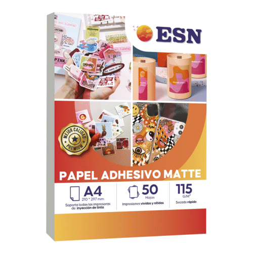 PAPEL ADHESIVO MATE ESN 115GR A4 50 H FOTOGRAFICO IMPRIMIR